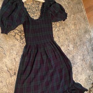 Hill House Tartan Louisa Puff Sleeve Dress